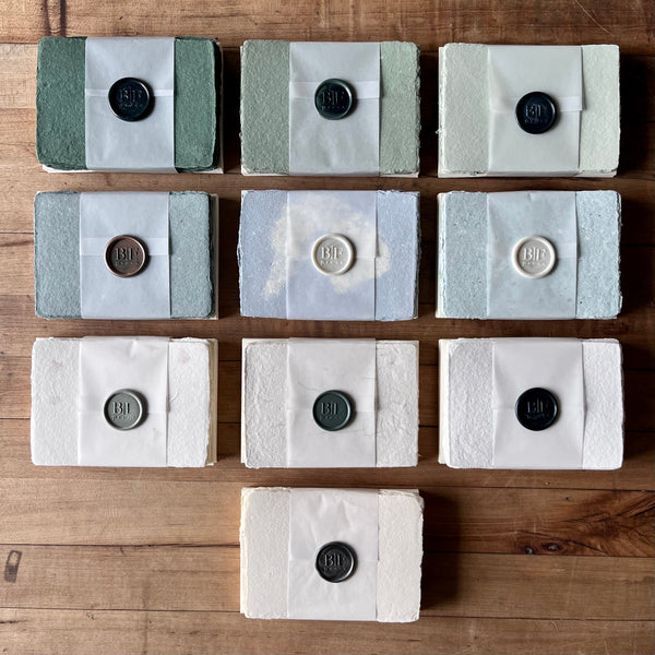 Mini Set of Handmade White Paper