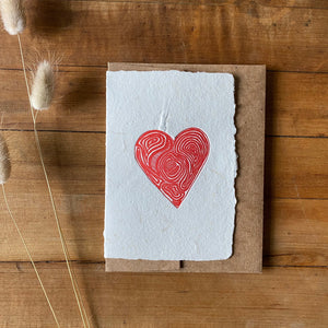 Fingerprint heart handmade card
