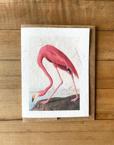 Pink Flamingo handmade greeting card